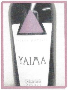 Yaima Carmenere label